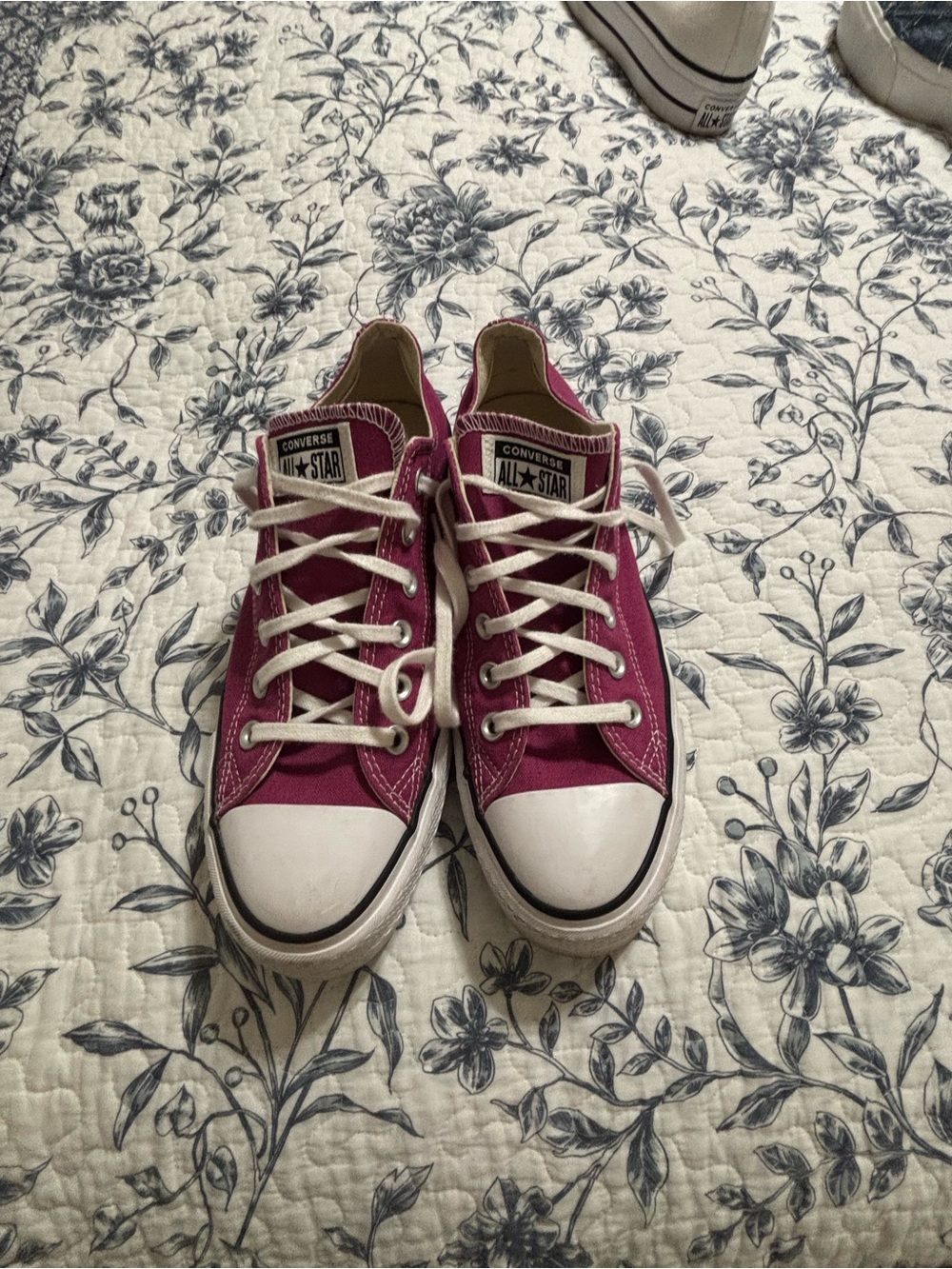 Converse Low Top Canvas Sneakers - Magenta Pink
